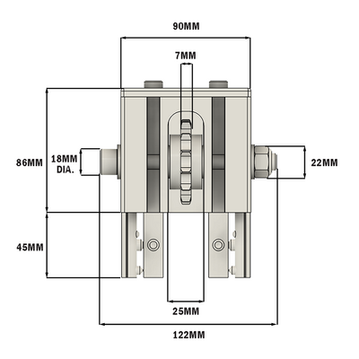 56-040-1 MODULAR SOLUTIONS DOOR PART<BR>90MM X 90MM CHAIN PULLY - ANSI 40 ROLLER CHAIN